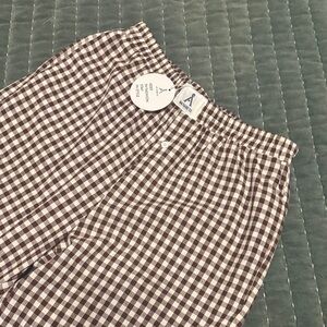 Brown and White Gingham Lounge Pants